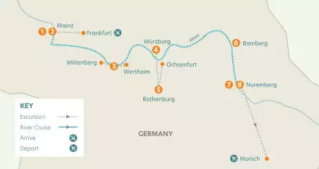 Route map of Medieval Germany 