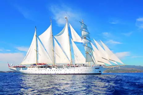 Exterior view of the Star Flyer ship at sea